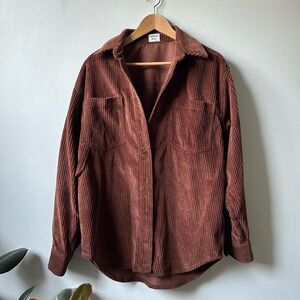 Aritzia Sunday Best Corduroy Button Down Shacket Brown